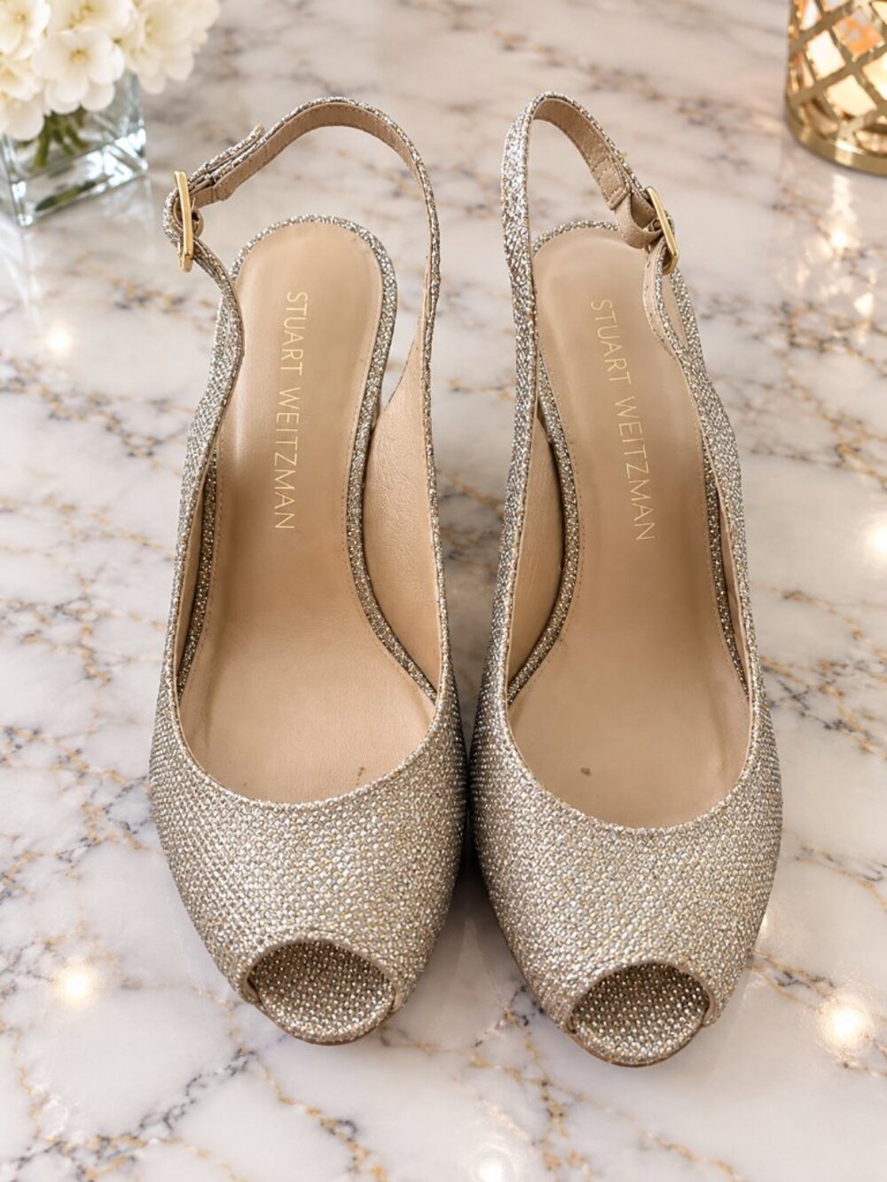 Stuart Weitzman Gold Glitter size 6